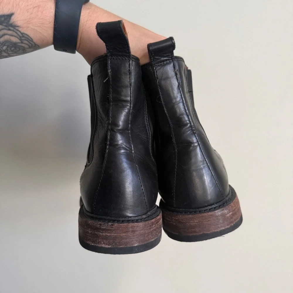 Frye Tyler Chelsea Boots Mens 13 Black Leather Pull On Ankle Boots 85230